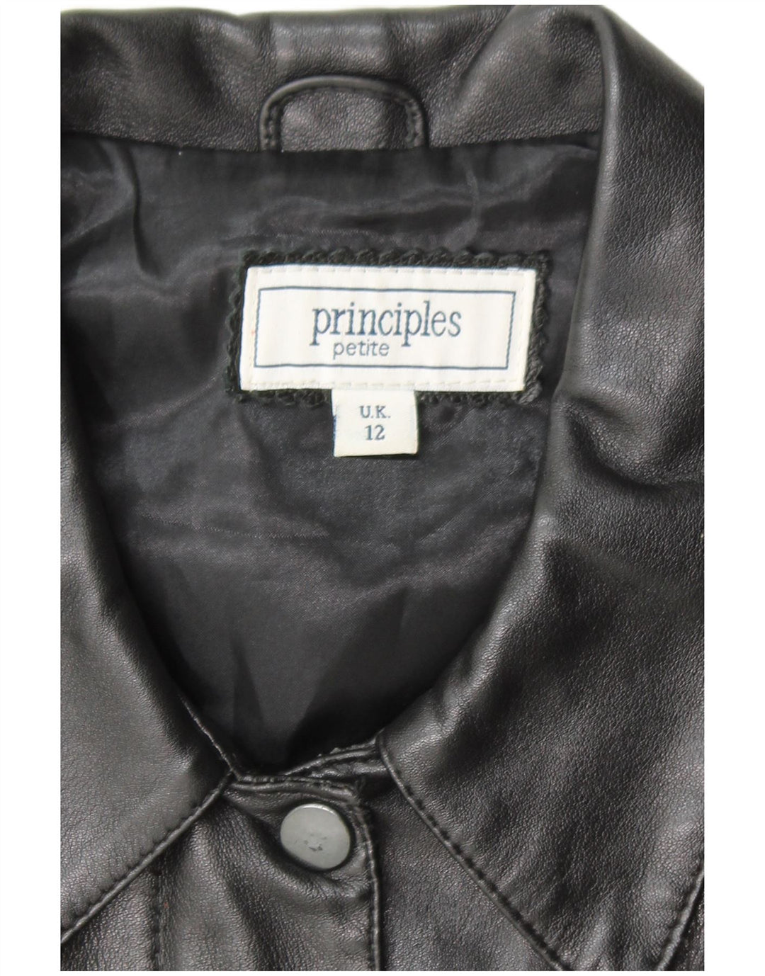 Giacca in pelle Petite da donna Principles UK 12 Pelle nera media