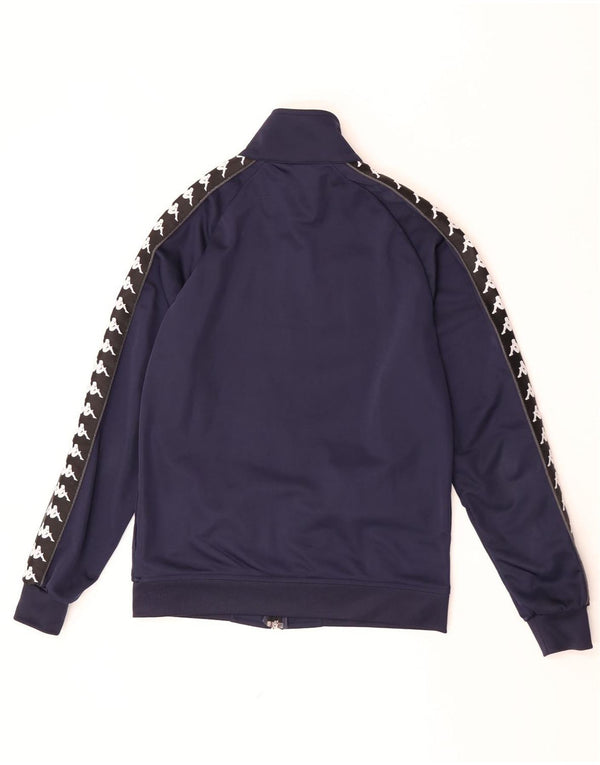 Giacca da ginnastica grafica da uomo Kappa a blocchi di colore blu navy medio