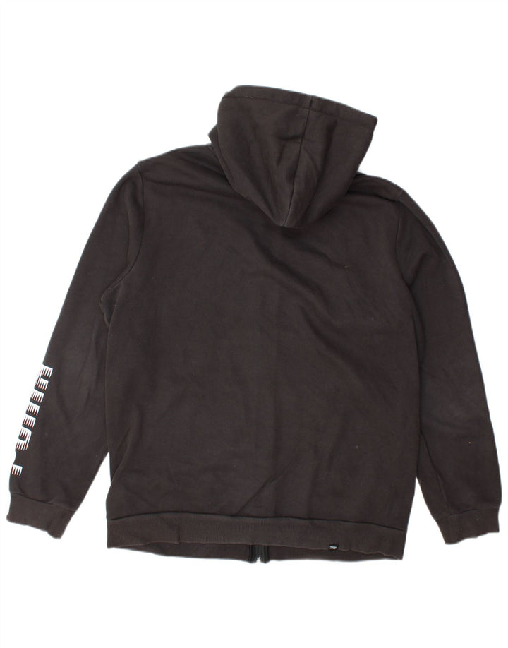 Felpa con cappuccio e zip grafica da uomo Puma in cotone nero medio