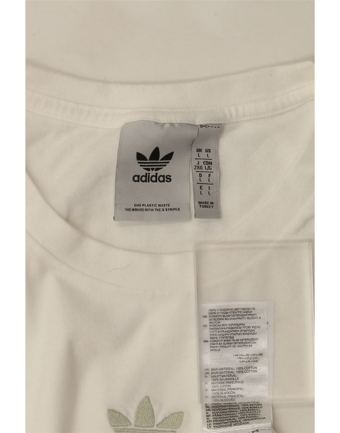 T-shirt grafica da uomo Adidas Top grande in cotone bianco