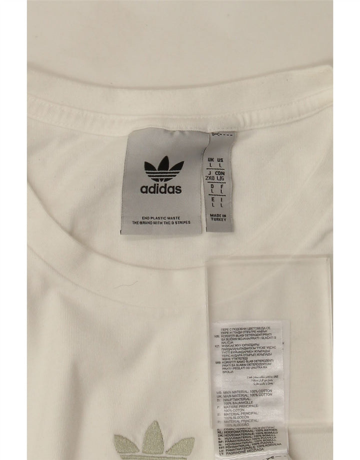 T-shirt grafica da uomo Adidas Top grande in cotone bianco