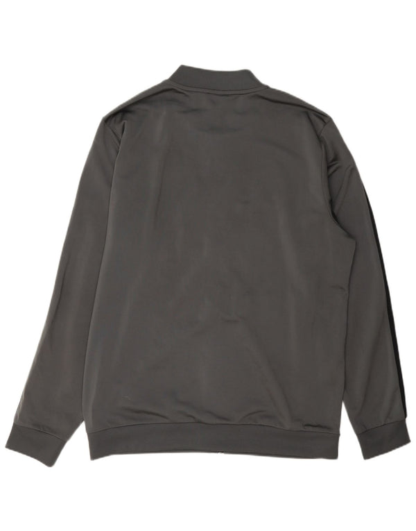 Giacca da ginnastica da uomo Adidas grande in poliestere grigio