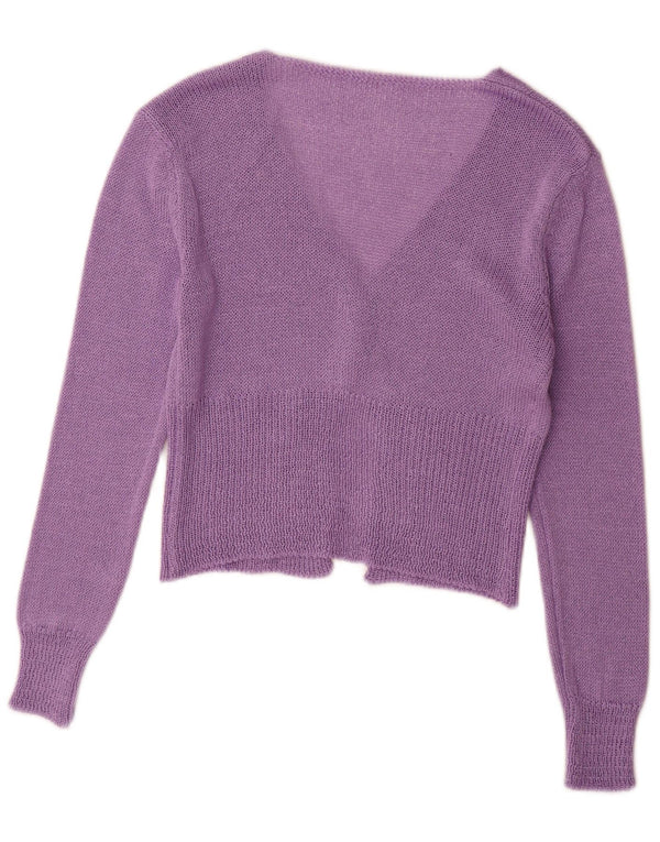 Maglione Bolero vintage da donna UK 10 piccolo viola