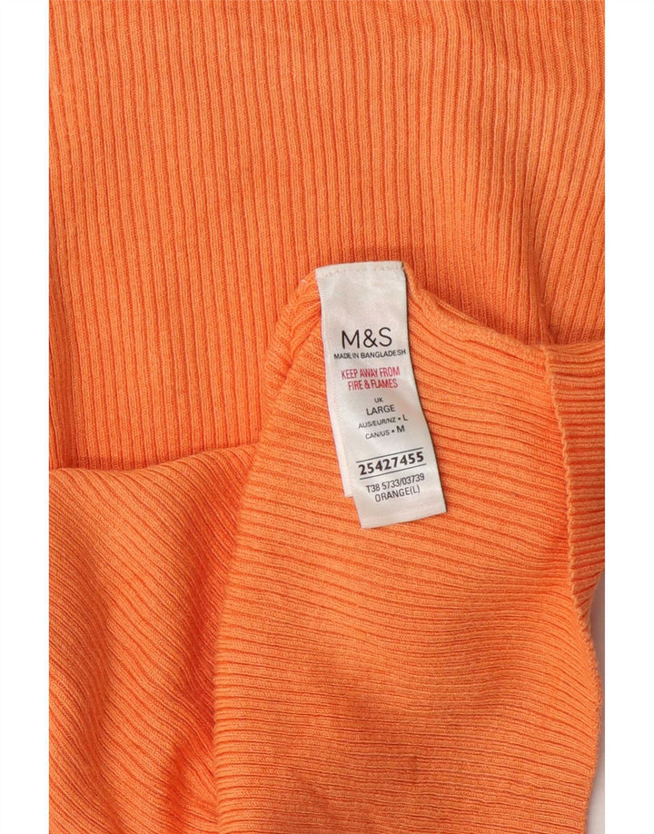 T-shirt da donna Marks & Spencer Top UK 14 Large arancione viscosa
