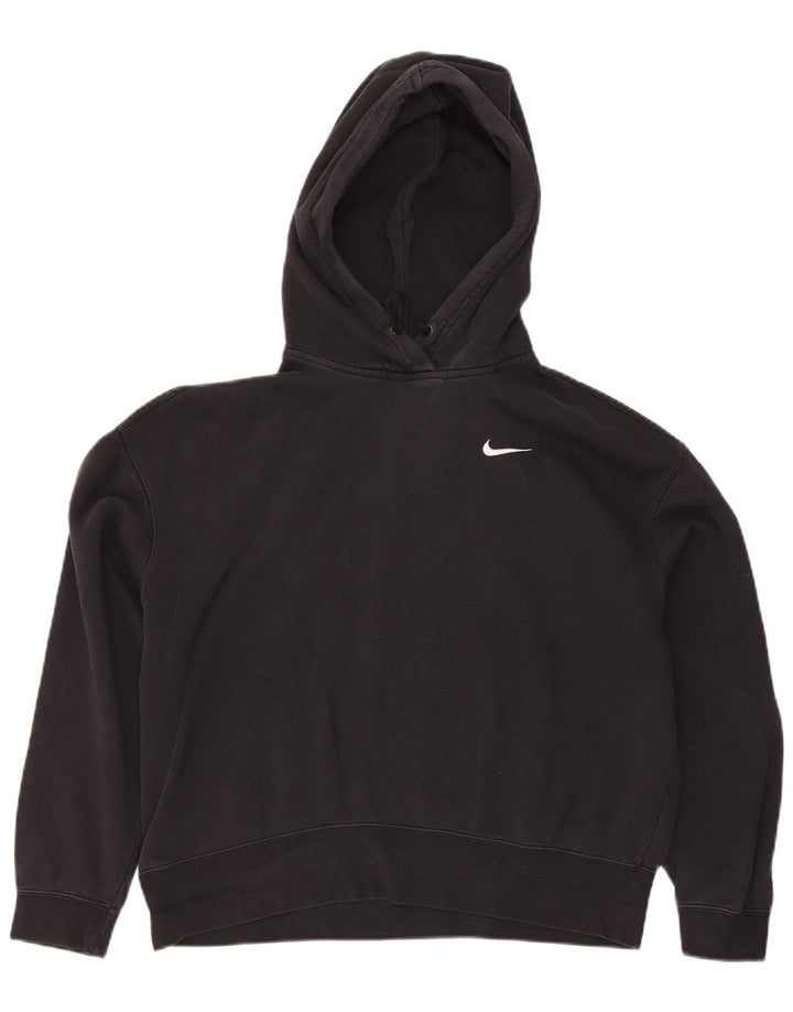 Felpa con cappuccio oversize da donna Nike UK 14 cotone medio nero