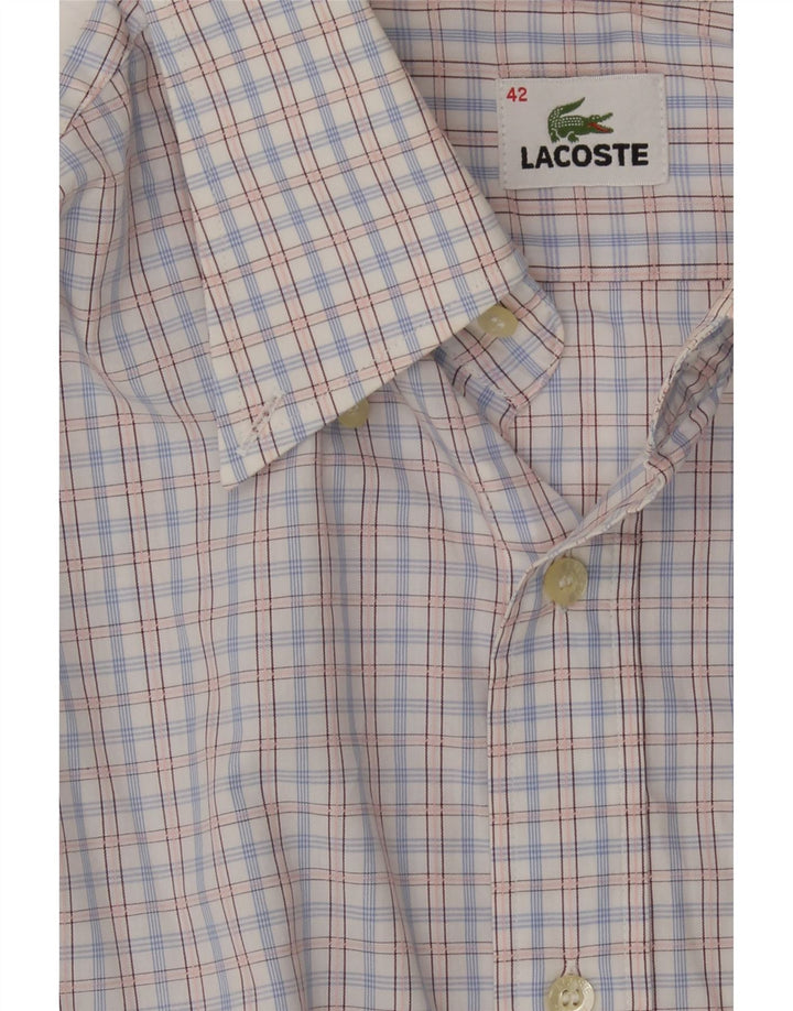 LACOSTE Mens Shirt Size 42 Large Blue Check Cotton Vintage Lacoste and Second-Hand Lacoste from Messina Hembry 