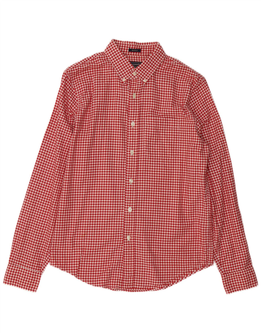 Camicia da uomo Abercrombie & Fitch in cotone a quadretti rosso medio