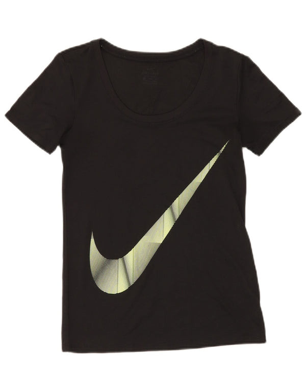 T-shirt grafica da donna Nike Dri Fit Top UK 10 piccola nera