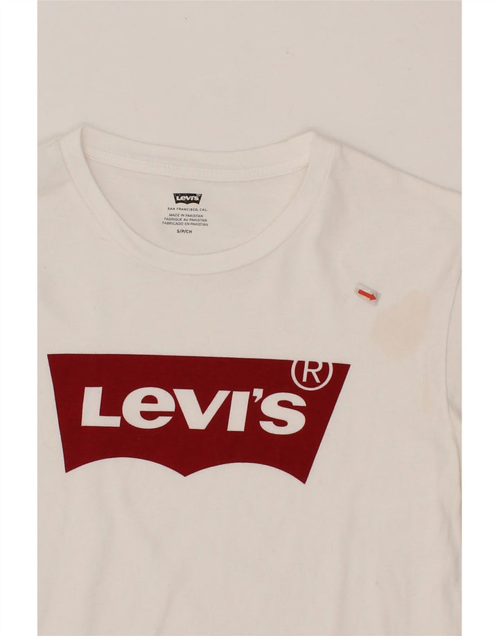 LEVI'S Mens Graphic T-Shirt Top Small White Cotton Vintage Levi's and Second-Hand Levi's from Messina Hembry 