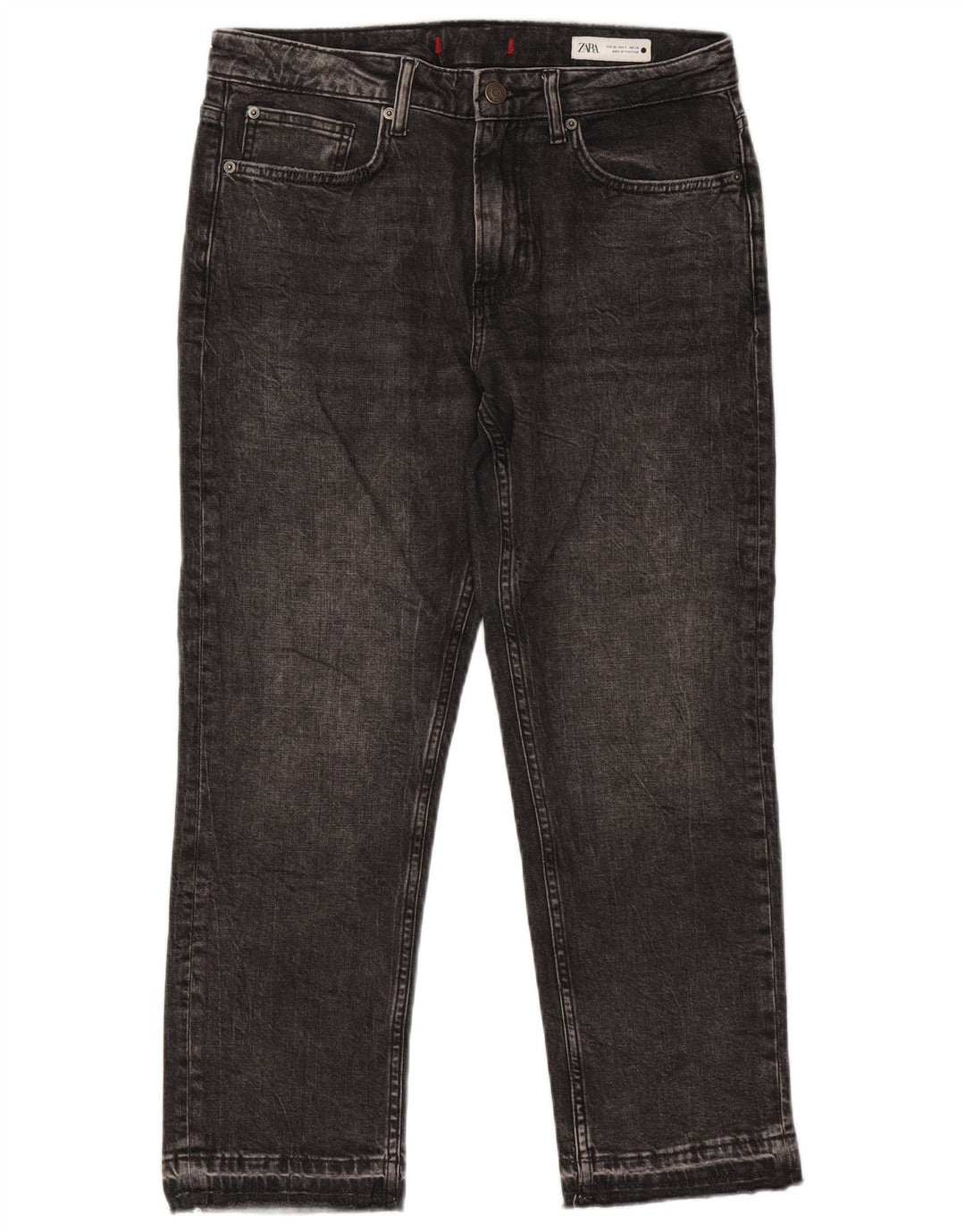 Jeans dritti da donna ZARA EU 38 piccoli W28 L26 neri