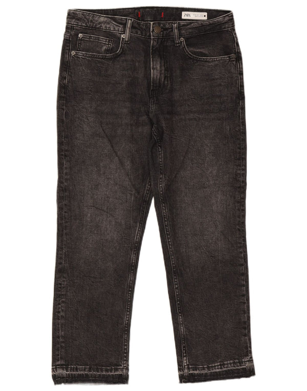 ZARA Womens Straight Jeans EU 38 Small W28 L26 Black