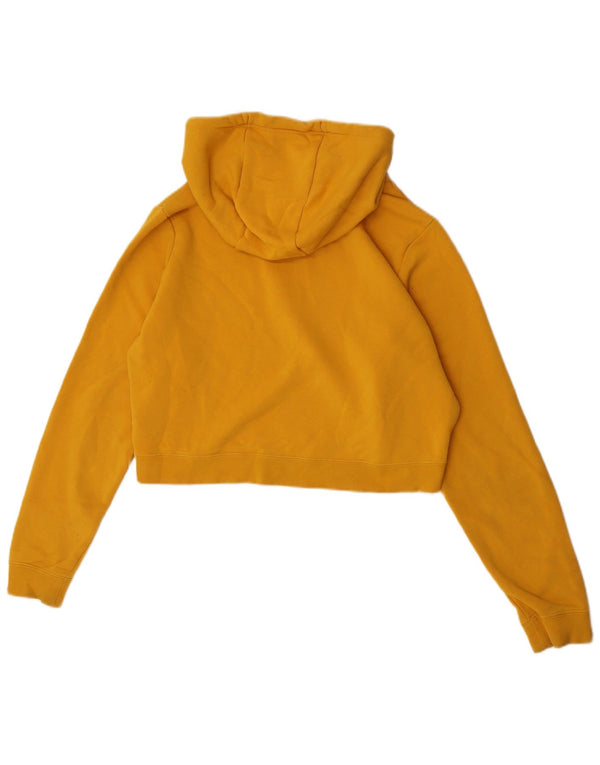 Felpa con cappuccio grafica corta oversize da donna Nike UK 14 cotone giallo medio
