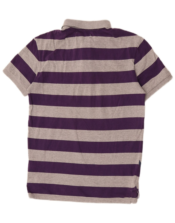 Polo grafica da uomo Desigual in cotone a righe grandi grigie