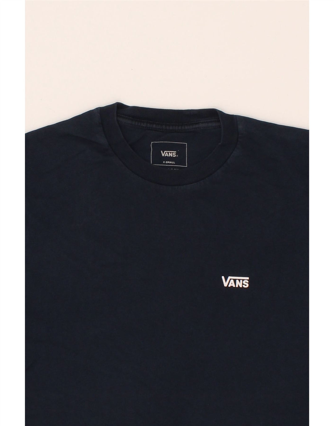 VANS Womens T-Shirt Top UK 4 XS Navy Blue Vintage Vans and Second-Hand Vans from Messina Hembry 