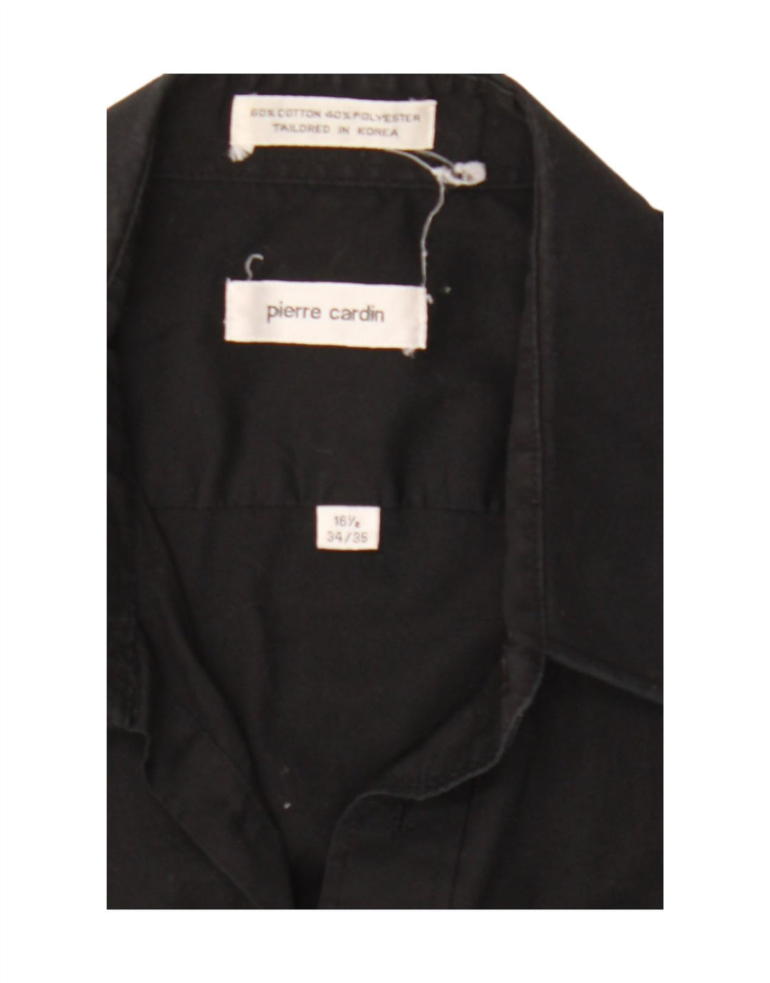 PIERRE CARDIN Mens Tailored Shirt Size 16 1/2 Large Black Cotton Vintage Pierre Cardin and Second-Hand Pierre Cardin from Messina Hembry 