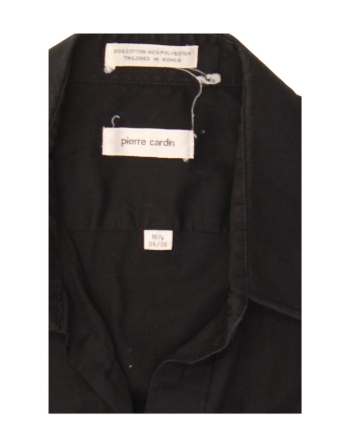 PIERRE CARDIN Mens Tailored Shirt Size 16 1/2 Large Black Cotton Vintage Pierre Cardin and Second-Hand Pierre Cardin from Messina Hembry 