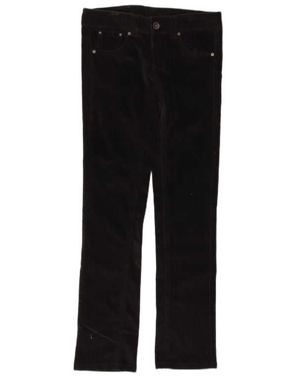 Pantaloni slim da donna in velluto a coste BENETTON IT 42 Medium W32 L32 Cotone Nero