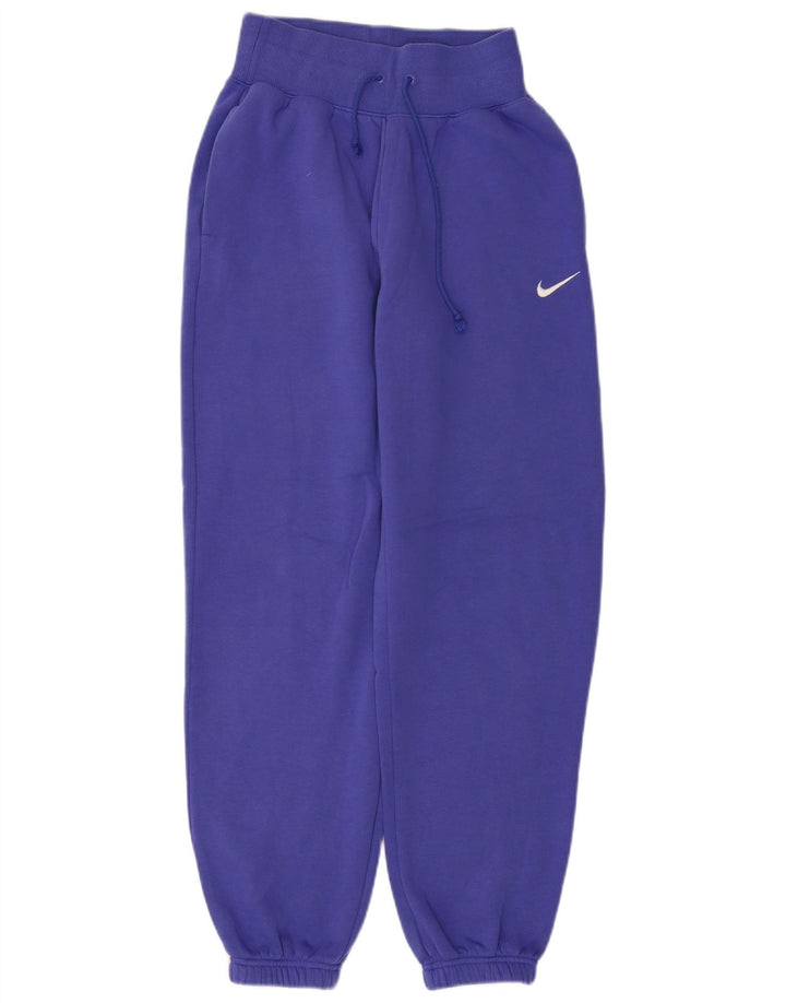 NIKE Pantaloni da tuta da donna Joggers UK 4 XS Blu Cotone