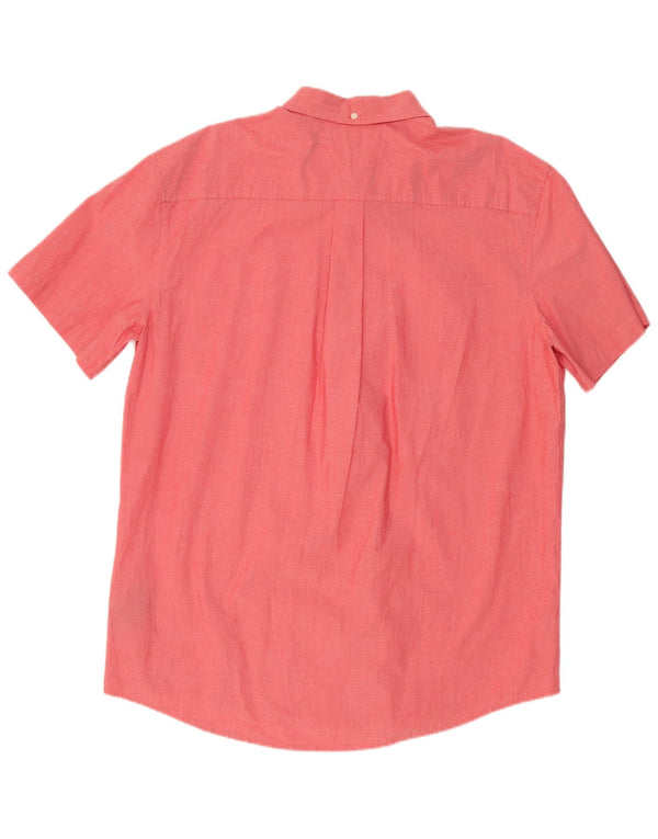 Camicia da uomo a maniche corte classica Tommy Hilfiger XL in cotone rosso