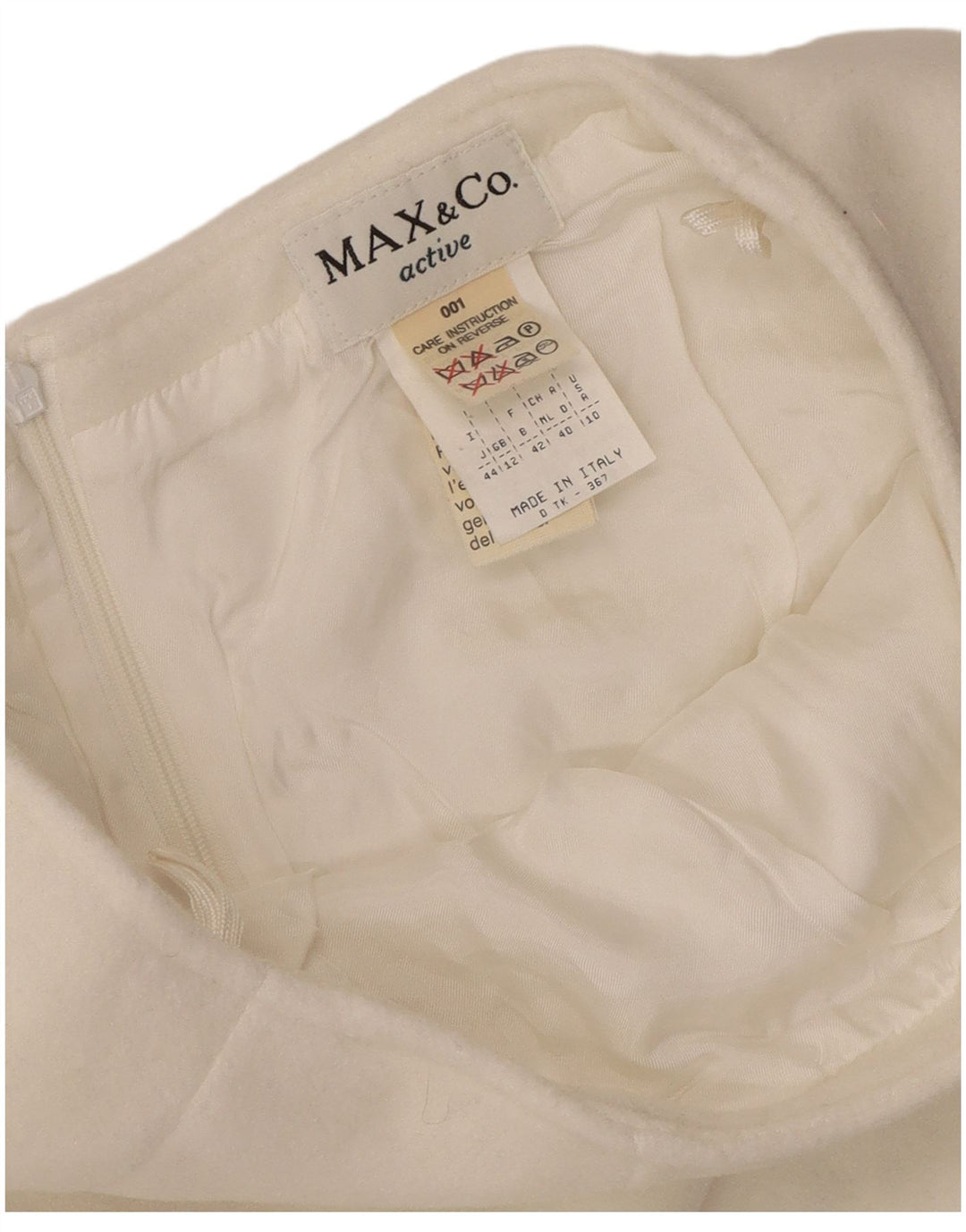 Minigonna da donna Max & Co. UK 12 media W26 poliestere bianco