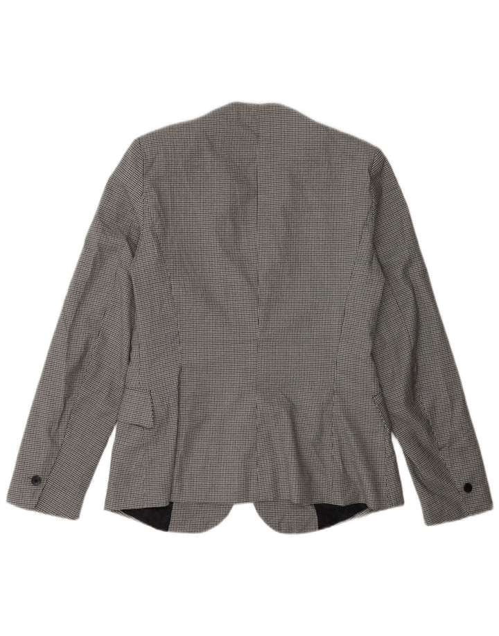 Giacca blazer a 1 bottone da donna Zara EU 36 XS poliestere pied de poule grigio