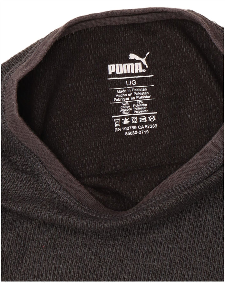 Maglia PUMA da uomo a maniche lunghe grande in cotone grigio