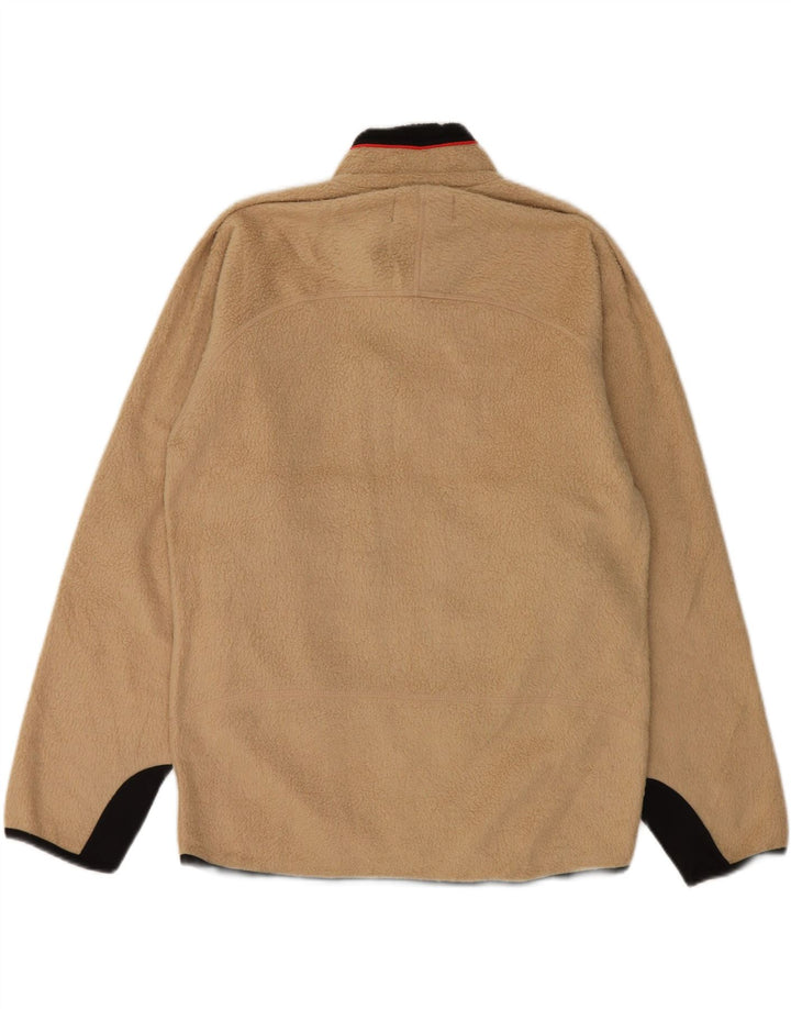 FILA Mens Fleece Jacket UK 36 Small Beige Colourblock Polyester
