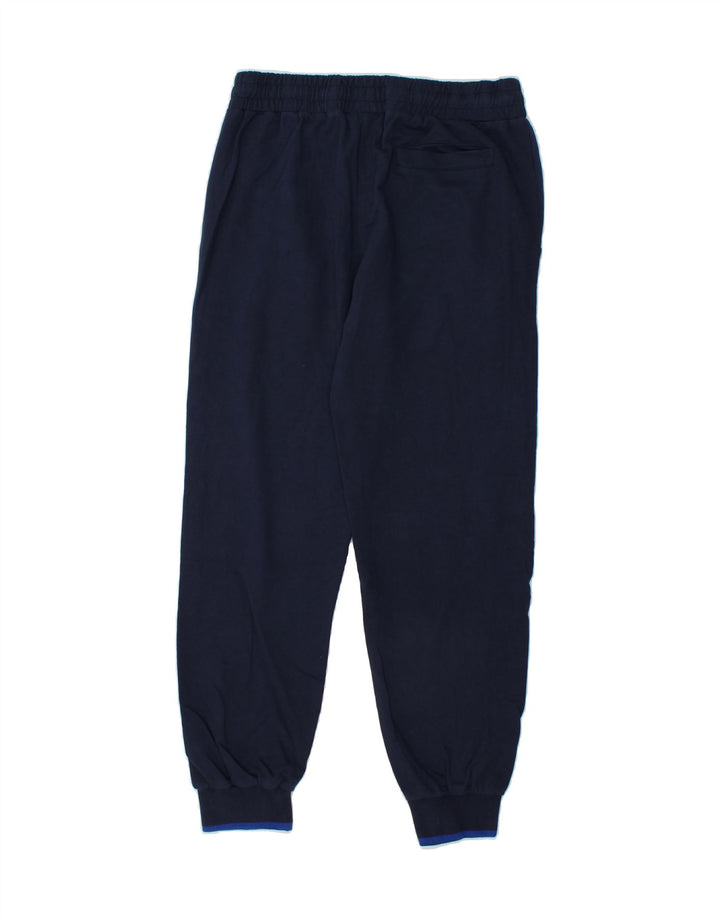 VINTAGE Mens Graphic Tracksuit Trousers Joggers Medium  Navy Blue Cotton Vintage Vintage and Second-Hand Vintage from Messina Hembry 