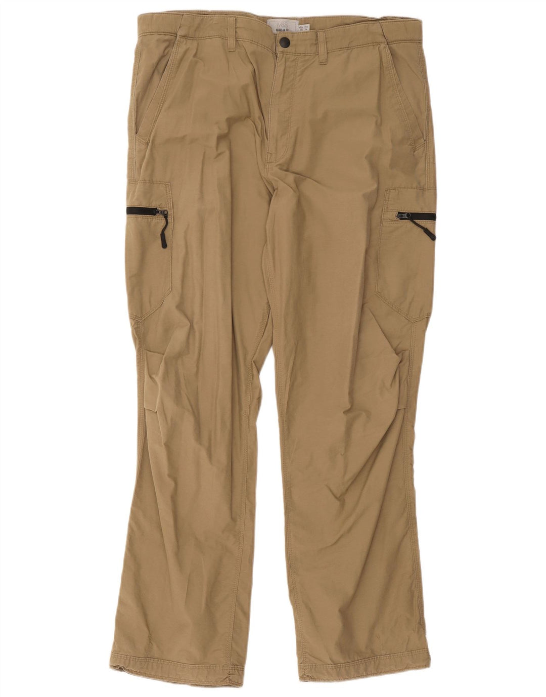 Pantaloni cargo vestibilità regolare da uomo Marks & Spencer W36 L31 cotone beige