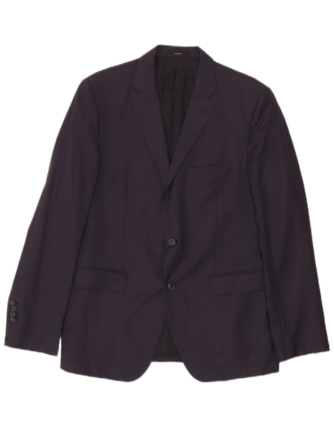 Giacca blazer da uomo a 2 bottoni Massimo Dutti EU 52 Large in lana blu navy
