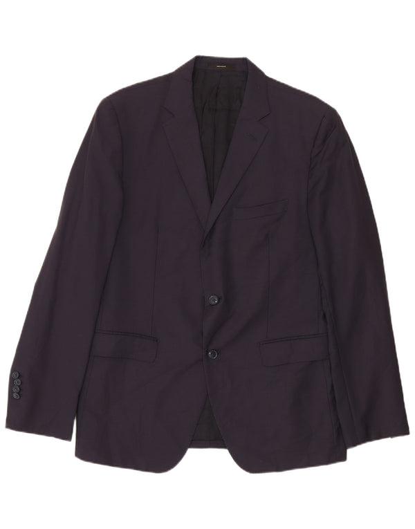 Giacca blazer da uomo a 2 bottoni Massimo Dutti EU 52 Large in lana blu navy