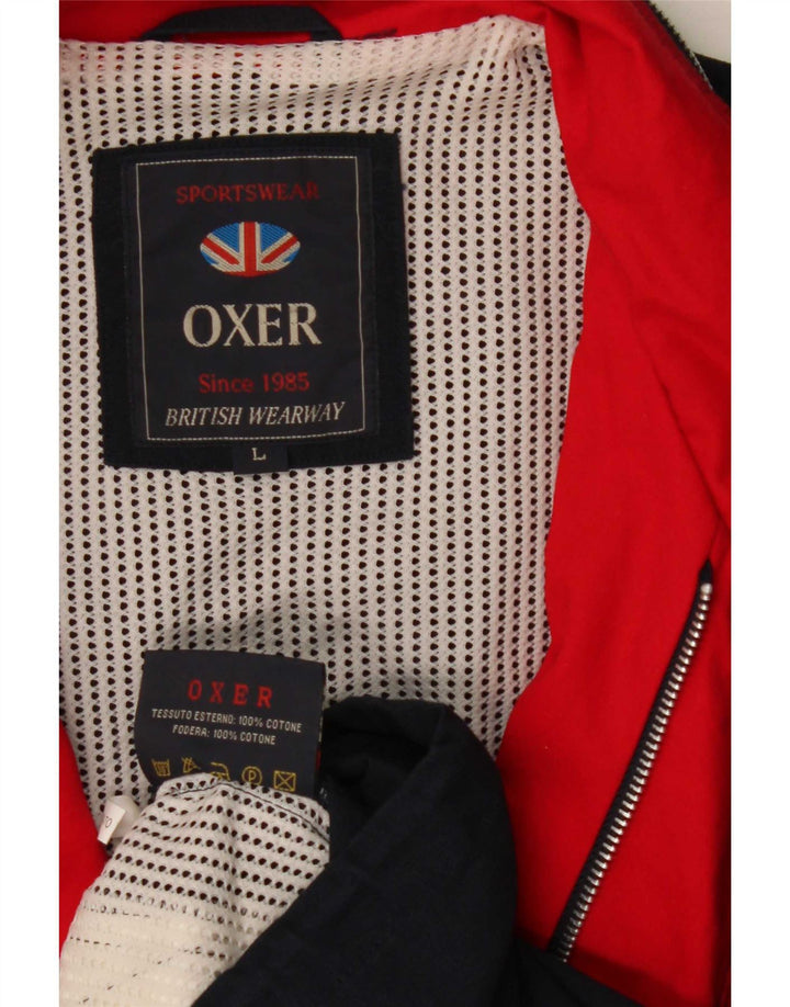 Giacca da uomo con cappuccio OXER UK 40 Large in cotone blu navy