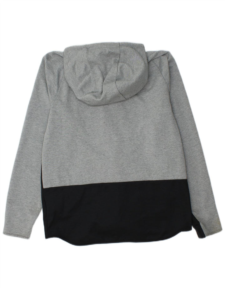 NIKE Felpa con cappuccio e zip da uomo in cotone color block grigio medio