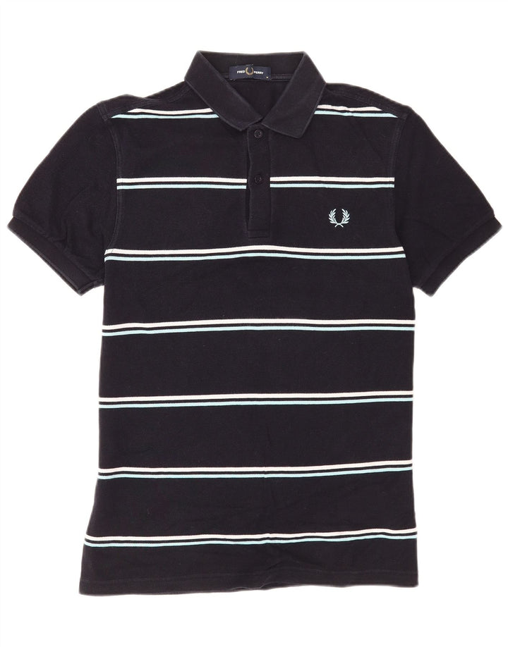 Polo da uomo Fred Perry in cotone a righe medie blu navy