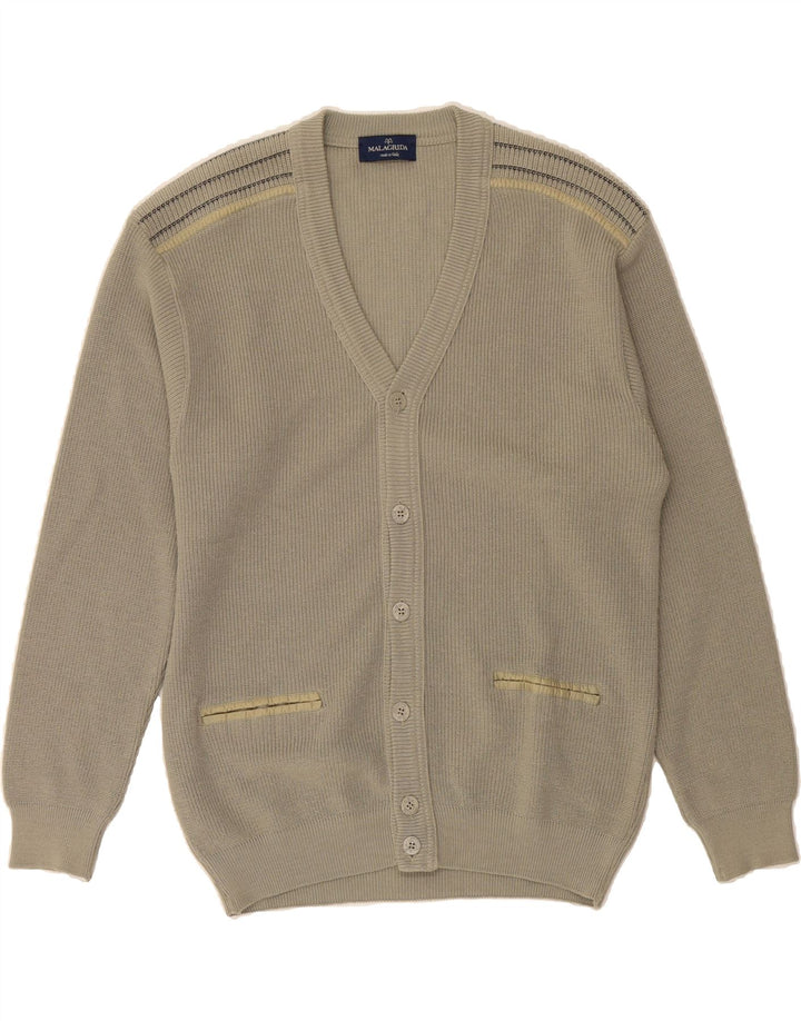 MALAGRIDA Mens Cardigan Sweater Medium Grey Vintage Malagrida and Second-Hand Malagrida from Messina Hembry 