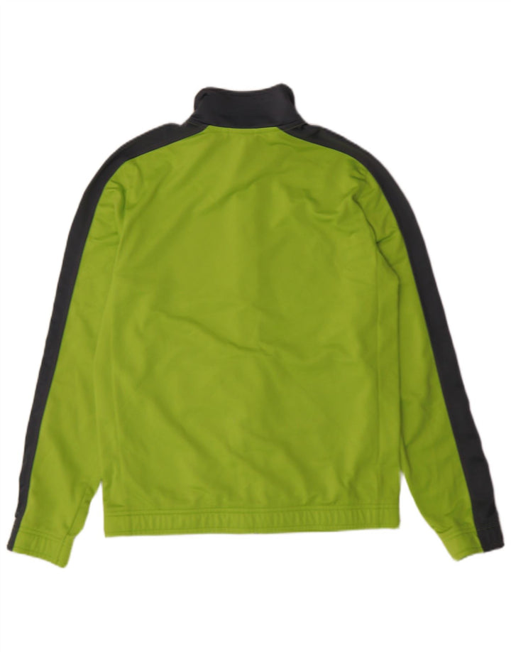 Giacca da ginnastica grafica da uomo PUMA piccola in poliestere color block verde