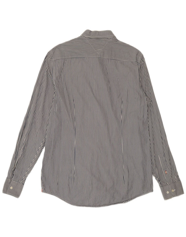Camicia slim fit da uomo Tommy Hilfiger XL in cotone gessato blu navy