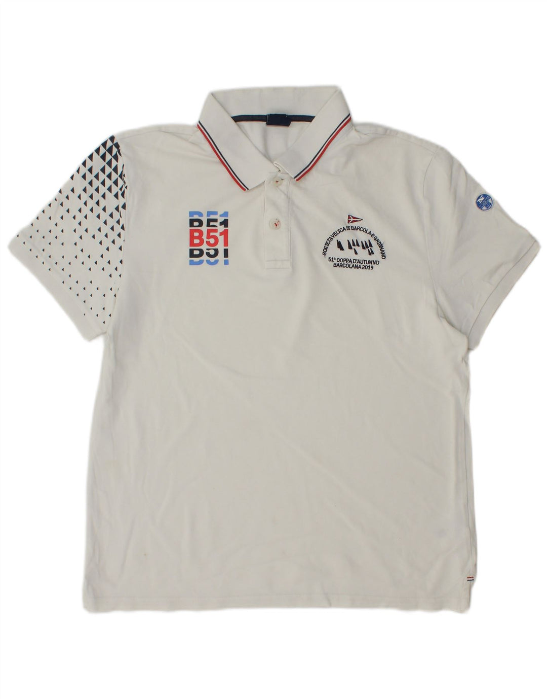 Polo North Sails da uomo con vestibilità regolare grafica, grande, cotone maculato bianco