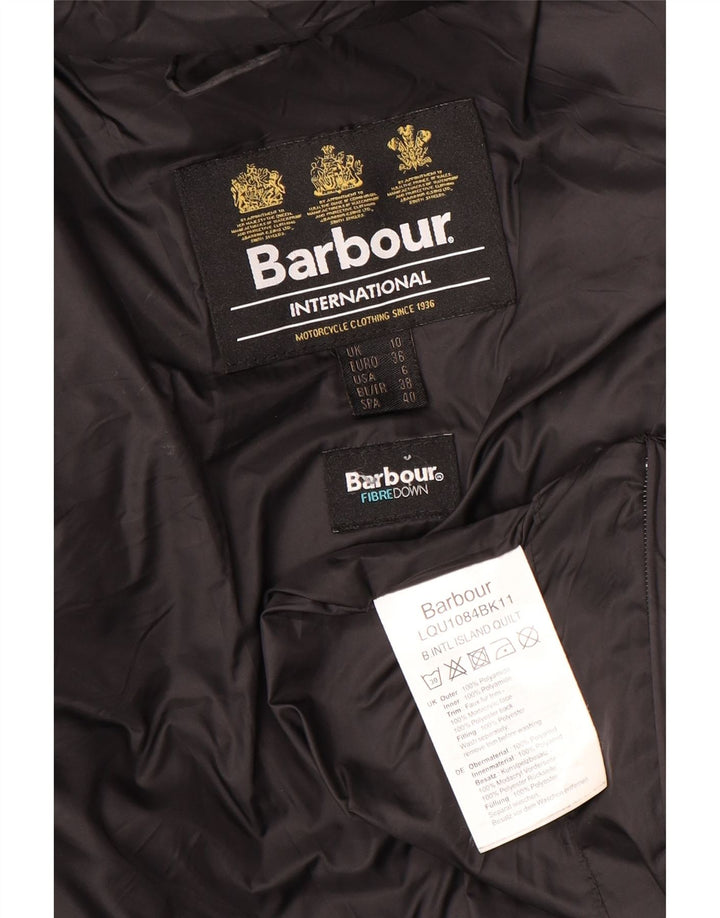 Giacca imbottita con cappuccio da donna Barbour UK 10 Small nera in poliammide
