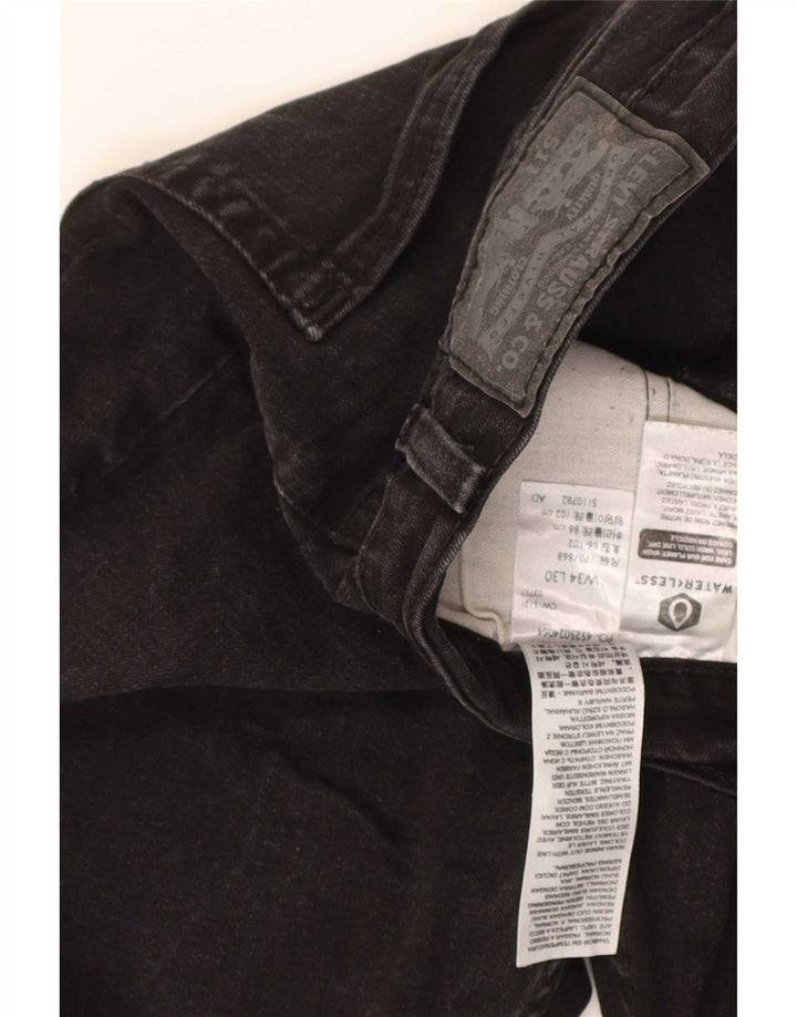 Jeans slim da uomo Levi's W34 L30 cotone nero