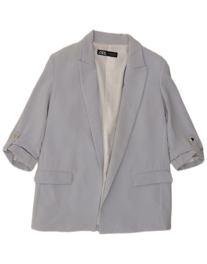 Giacca blazer aperta da donna con maniche a 3/4 Zara UK 16 grande blu