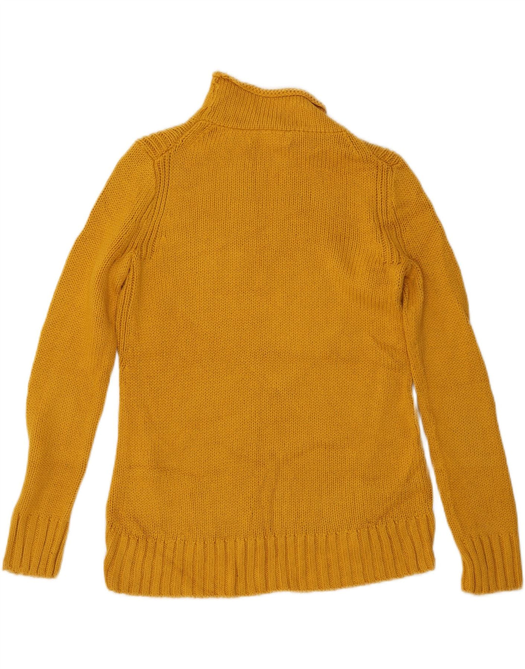 J. CREW Maglione da donna con collo dolcevita UK 10 Piccolo cotone giallo