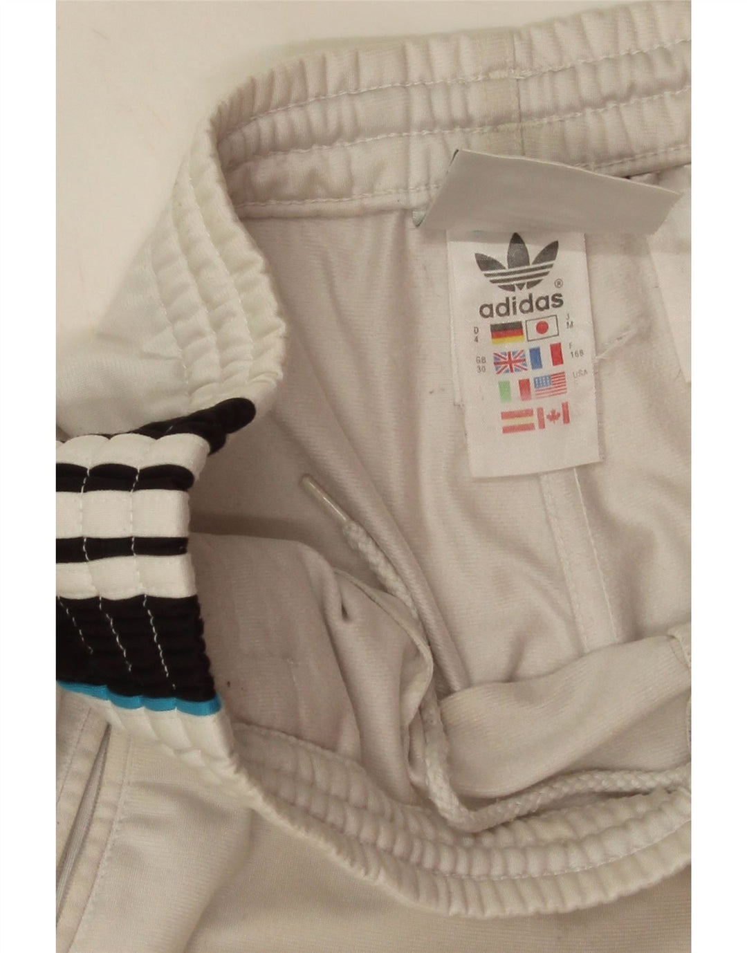 Pantaloni da tuta grafica da uomo Adidas in poliestere color block bianco medio