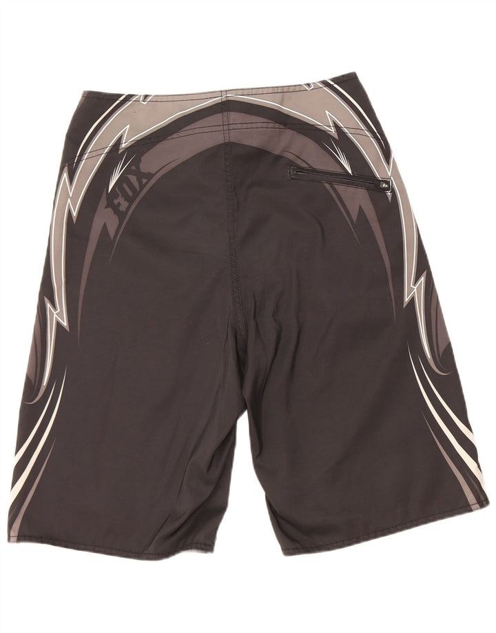 Pantaloncini da bagno grafici da uomo Fox in poliestere color block grigio medio