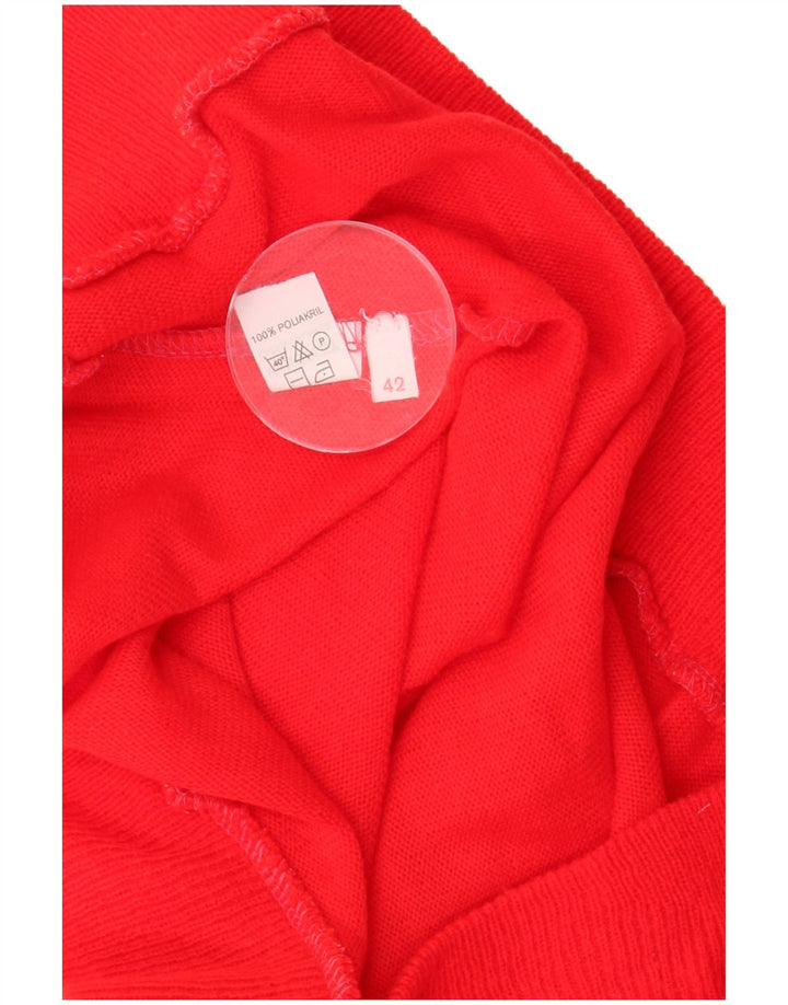 Maglione vintage da donna con collo alto IT 42 Poliacrilico rosso medio