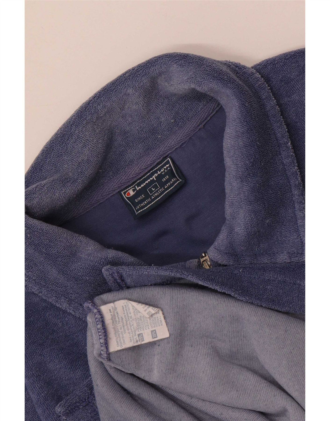 Polo da uomo in velluto Champion, grande, in poliestere blu