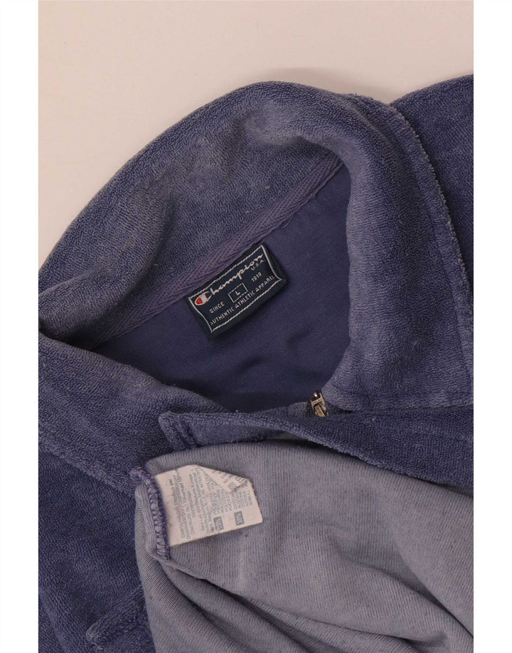Polo da uomo in velluto Champion, grande, in poliestere blu