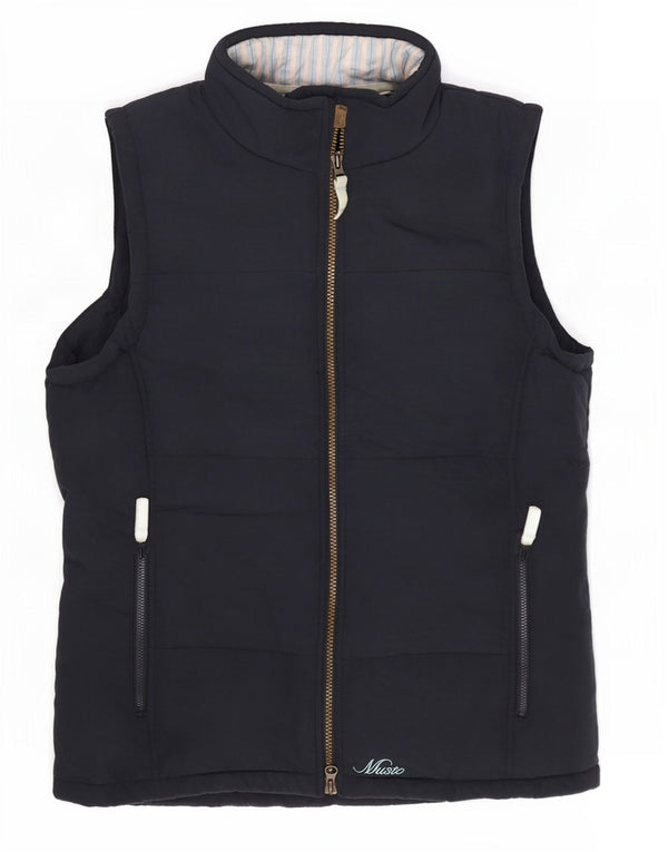 Gilet imbottito da donna Musto UK 14 grande poliestere blu navy
