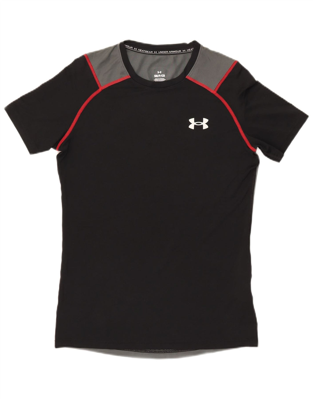 T-shirt da uomo Under Armour Top Small in poliestere color block nero