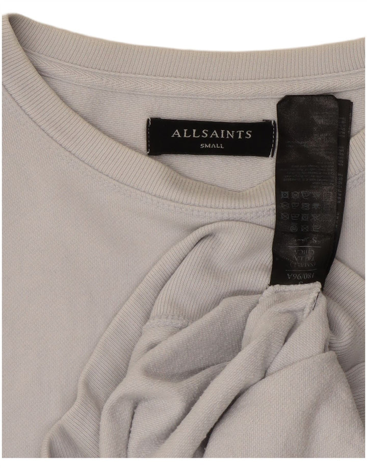 Felpa da uomo ALL SAINTS Maglione piccolo in cotone blu
